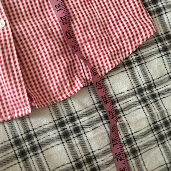 Tyler Boe Red White Gingham Cotton Button Down Ruffle Neck Sleeveless Top NWT 10 - Picture 16 of 16